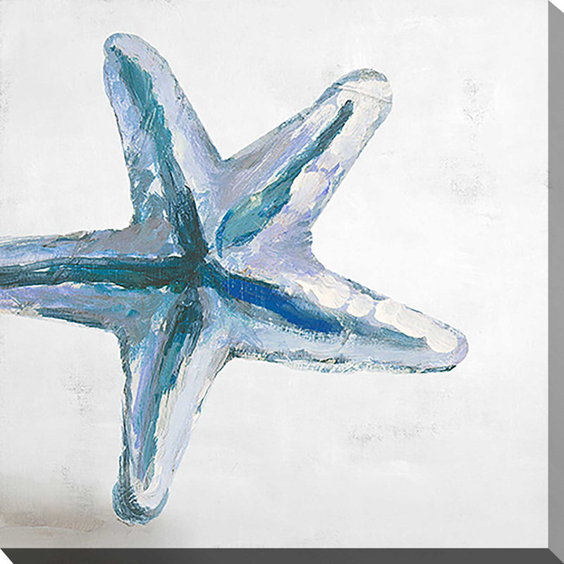 «Ocean Blue Starfish On Gray» par Lanie Loreth, Toile tendue, H 28 po x l 28 po x P 1,5 po