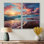 Coucher de soleil horizon II - art mural sur toile côtier 2 panneaux