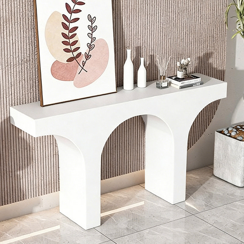 Console moderne de style nordique, Blanc, H 33,5 po x l 51,2 po x P 13,8 po