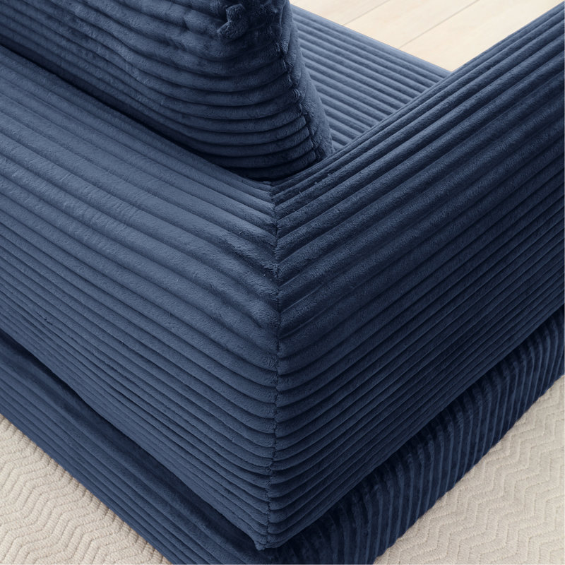 2-In-1 Folding Convertible Sofa Bed, Modern Corduroy Sleeper Couch With 2*Pillows, Futon Modular Upholstered Boneless Sofa With Pull-Out Bed,Folding Floor Modular Couch For Living Room
