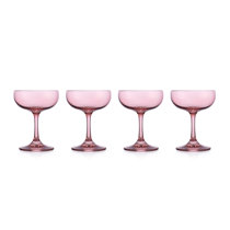 Designer Acrylic Paisley Pink Drinking Glasses Hi Ball Set of 4 (17oz) –  Fashions for Home