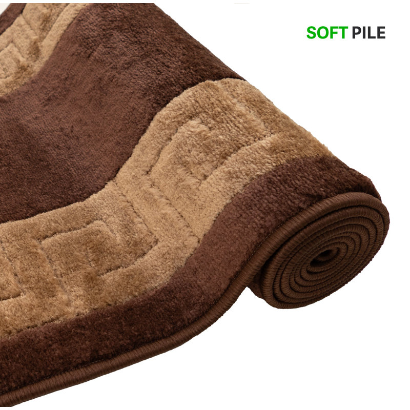 Tapis de couloir brun anti-dérapant sur mesure, Rectangle 2 pi 2 po x 4 pi