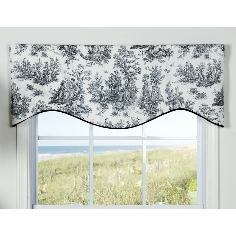 Karlyn Cotton Striped Scalloped Window Valance