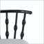 Tabouret en bois - Finition noire avec dossier en sablier et coussin gris-1677682208