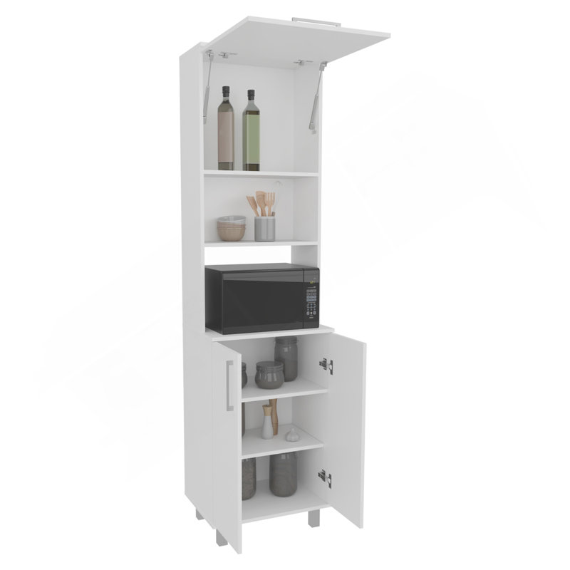 Bombona 80" High Double Cabinet Kitchen Pantry, Storage Cabinet, With Six Shelves For Kitchen, Garage White