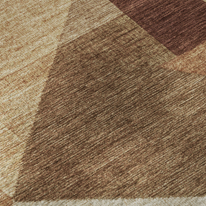 Tapis géométrique Premium lavable à la machine AMF2366 Mayfield, Paprika, 8 pi x 10 pi
