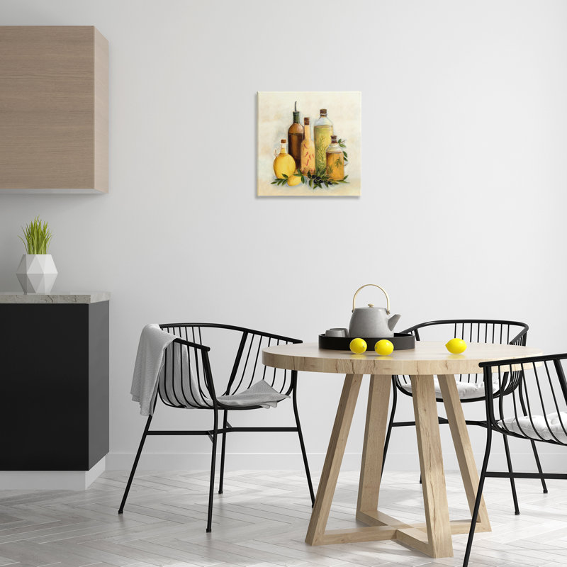 Art mural sur toile, "Traditional Traditional Kitchen Oils", par Marilyn Dunlap, H 17 po x l 17 po