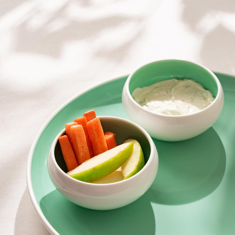 Lusite Green and White Porcelain Round Ramekin Set - 5oz, Set of 6