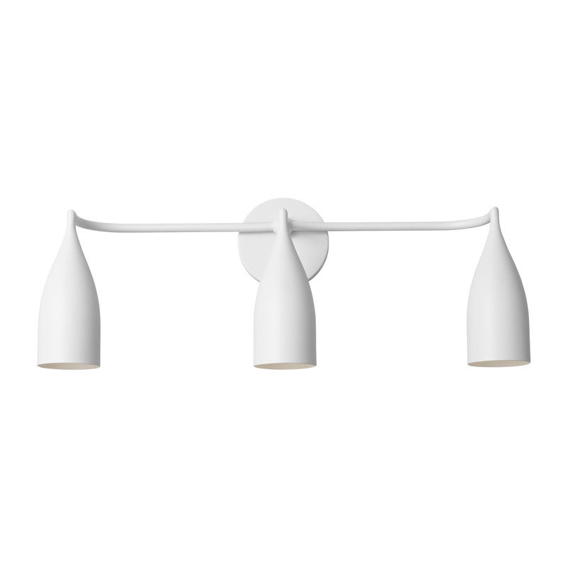 Maya Medium Vanity from Generation Lighting , Matte White, 10.125" H x 26.125" W x 6.5" D, 3 Lights