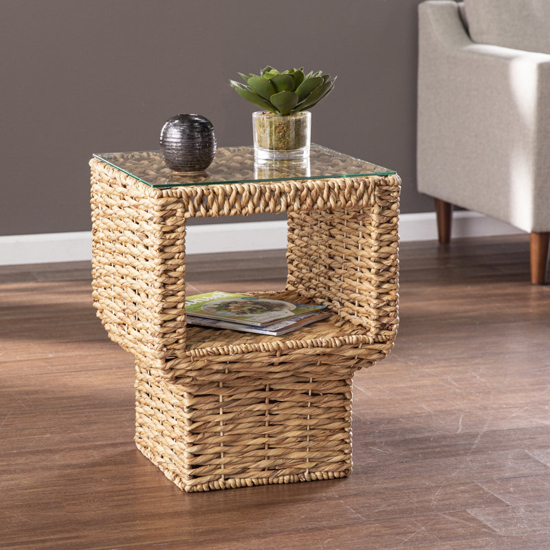 Crisfield Glass Top End Table