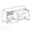 Buffet moderne en bois massif 55 po avec 3 tiroirs et 3 tablettes Granville-86782987