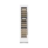 ZLINE 18 in. 9.0 cu. ft. DuraSnow Steel Triple Zone 68 Bottle Left Hinge Column Wine Cooler