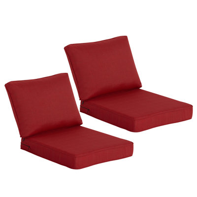 24" x 27" Outdoor/Indoor Deep Seat Patio Chair Cushions (Set of 2) - Water Repellent Design