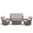 Outdoor Patio Wicker Sofa Conversation Set With Swivel Chairs And Coffee Table-199764429-199764426