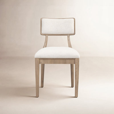 Tescott Genuine Leather Oak Side Chair