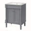 Meuble-lavabo moderne de 24 pouces avec lavabo supérieur en céramique, rangement spacieux et cadre en bois massif durable