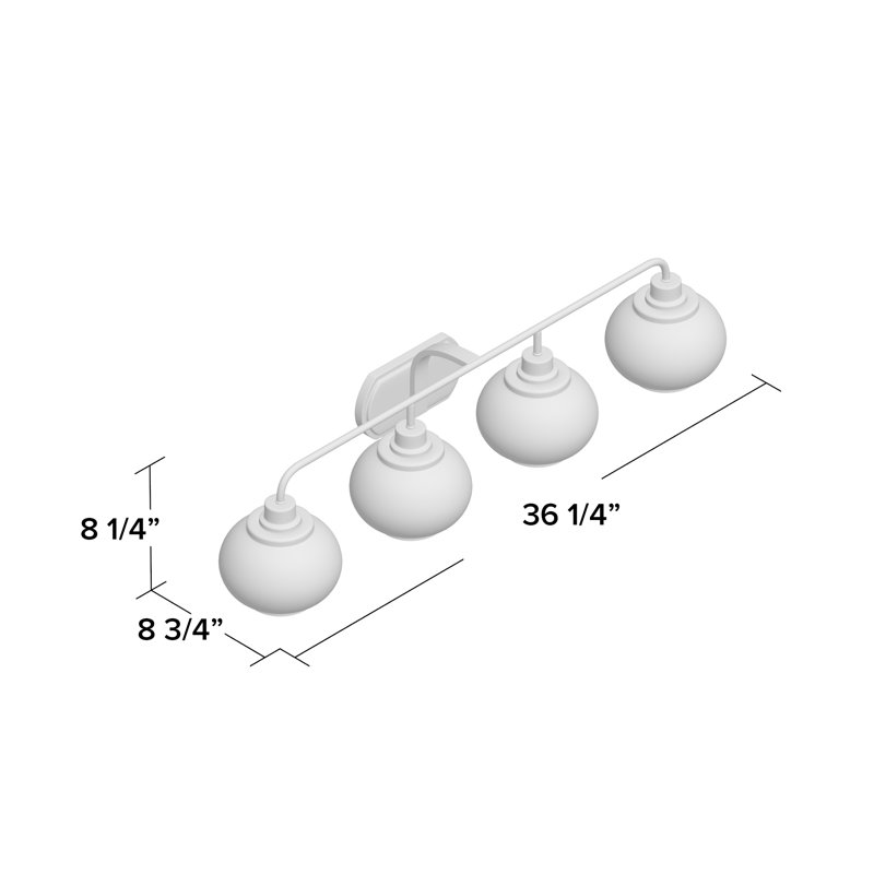 Spofford 2 - Light Dimmable Vanity Light, Brushed Nickel, 4 Lights, 8.25" H x 36.25" W x 8.75" D