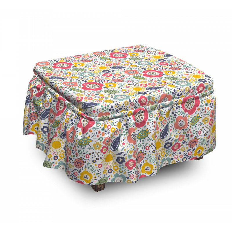 Housse pour repose-pieds summer nature doodle