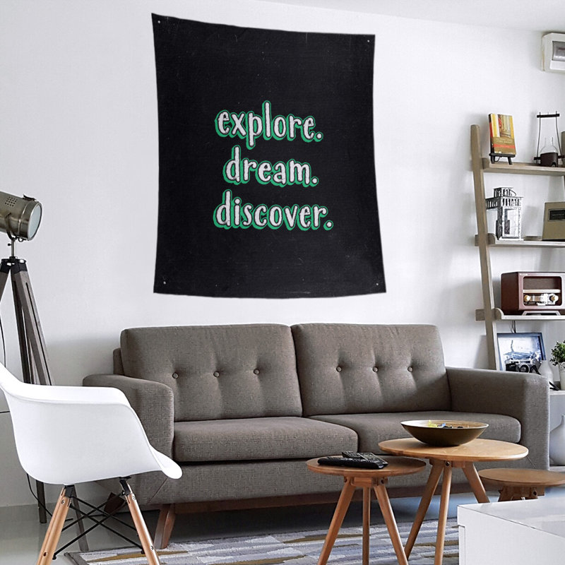 Tapisserie tableau noir en polyester discover rêve, Vert, H 80 po x l 68 po