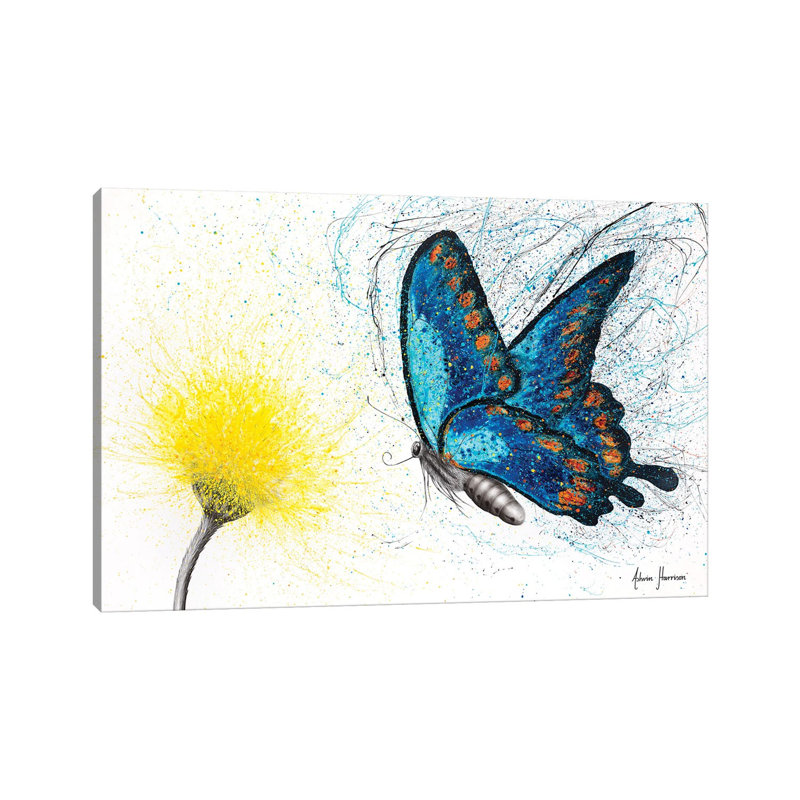 Bloomful Butterfly by Ashvin Harrison - Print on Canvas, 20.32 cm H x 30.48 cm W, Wrapped Canvas