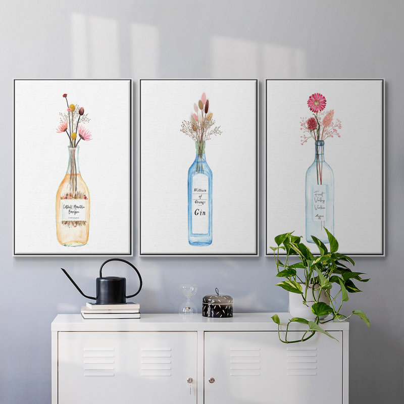 Vodka Frost Valley 3 pièces, Blanc, H 36 po x l 72 po