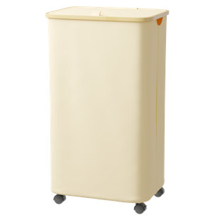 Laundry Hamper with Wheels and Lid, 26 Gallon Rolling Clothes Basket with Bamboo Handle for Bedroom, Bathroom, Dorm and Laundry Room