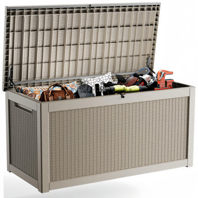Yardgrace 320 Gallons Water Resistant Resin Lockable Deck Box by Yardgrace