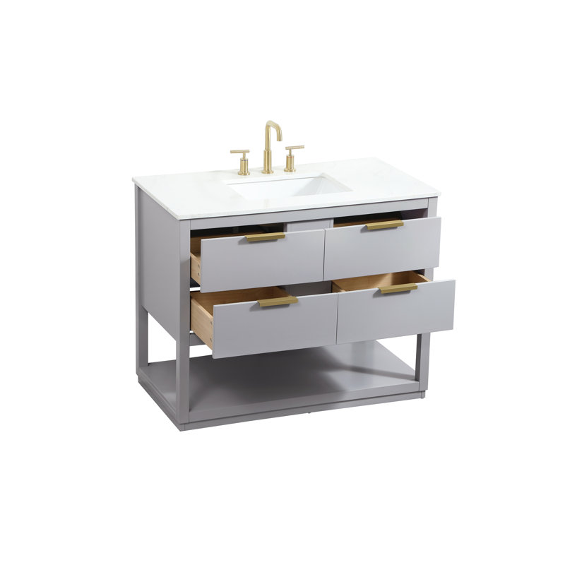 Ensemble de meuble-lavabo simple 42 po Felicity, Gris