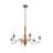 6-Light Brass Gold Leaf Farmhouse Chandelier
