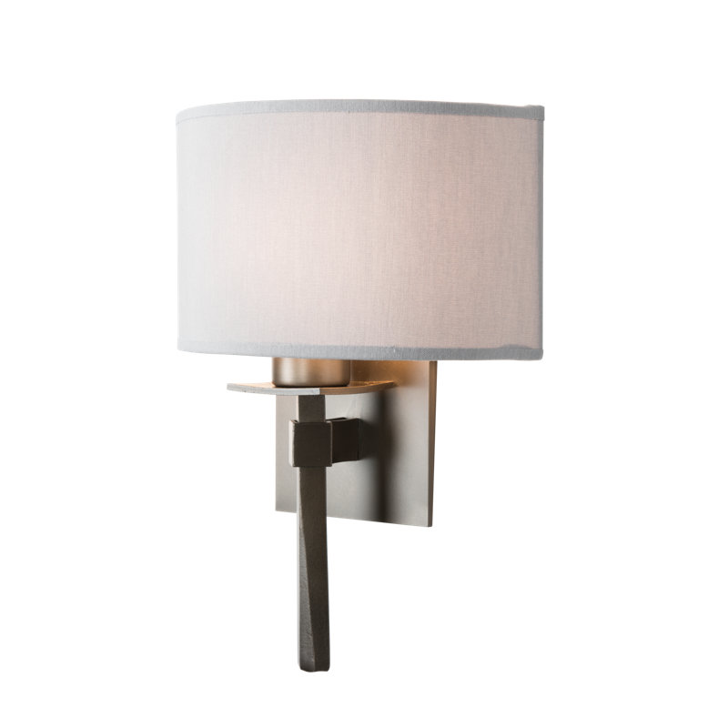 Beacon Hall Half Drum Shade Sconce, Natural Anna, Dark Smoke