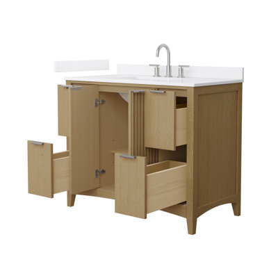 Palmilla 48" Freestanding Single Bathroom Vanity with Cultured Marble Top