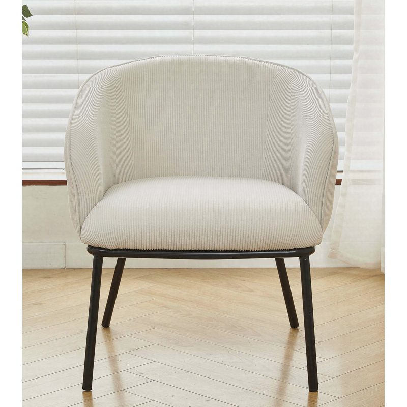 Fauteuil d'appoint moderne en velours côtelé, Beige