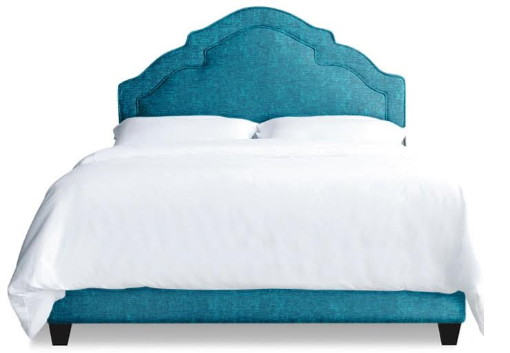 Sheila Velvet Bed, Peacock Blue, King