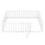 Structure de lit pour grand lit en bois avec clôture et porte, blanc-1861481100-1861481102
