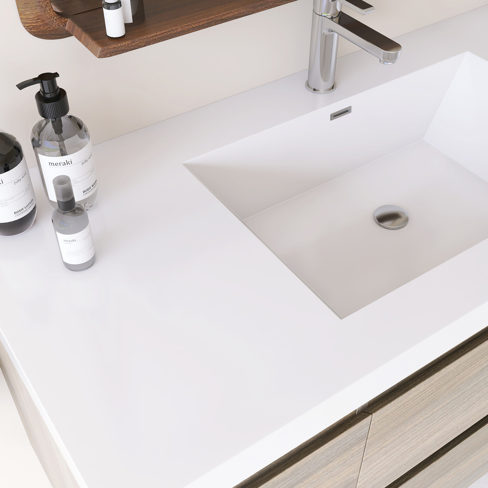 Single Bathroom Vanity, Gray, 48"