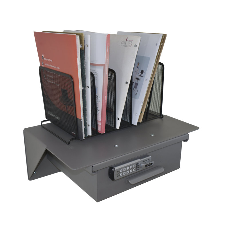 Noblitt Square Metal Floating Shelf with Drawer