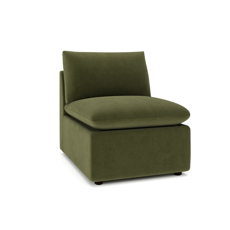 Fauteuil modulaire rembourré Kallie, Velours Bella Forest