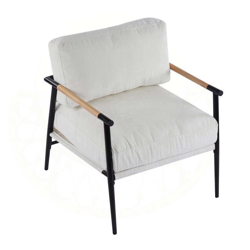 Sabatio Accent Chair Cozy Chair Living Room Chair Bedroom Chair Reading Chair Upholstered Chair, Black