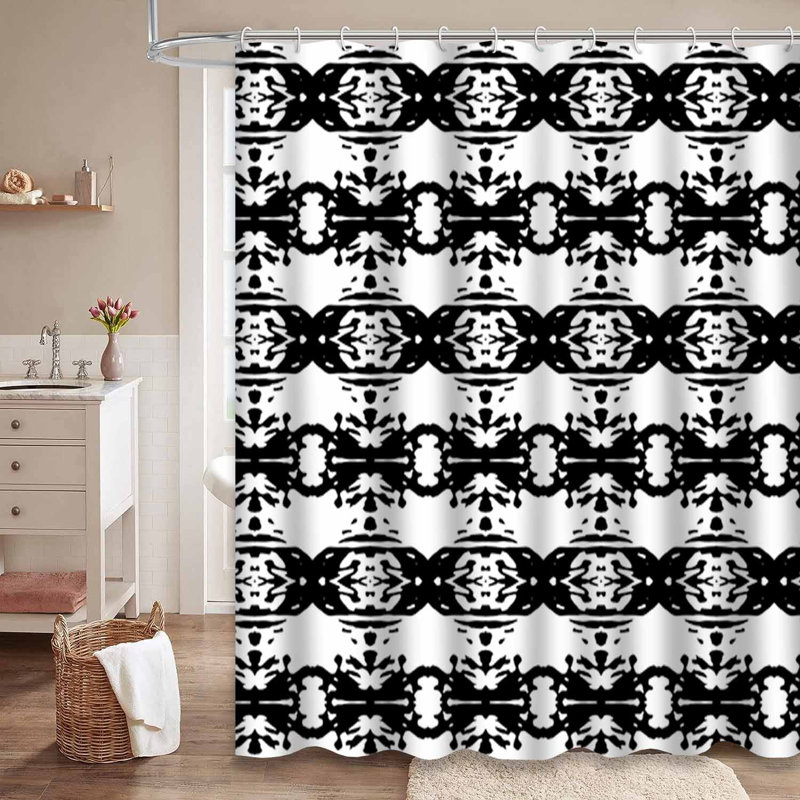 Rideau de douche abstrait abstrait avec 12 crochets, L 72 po x l 72 po