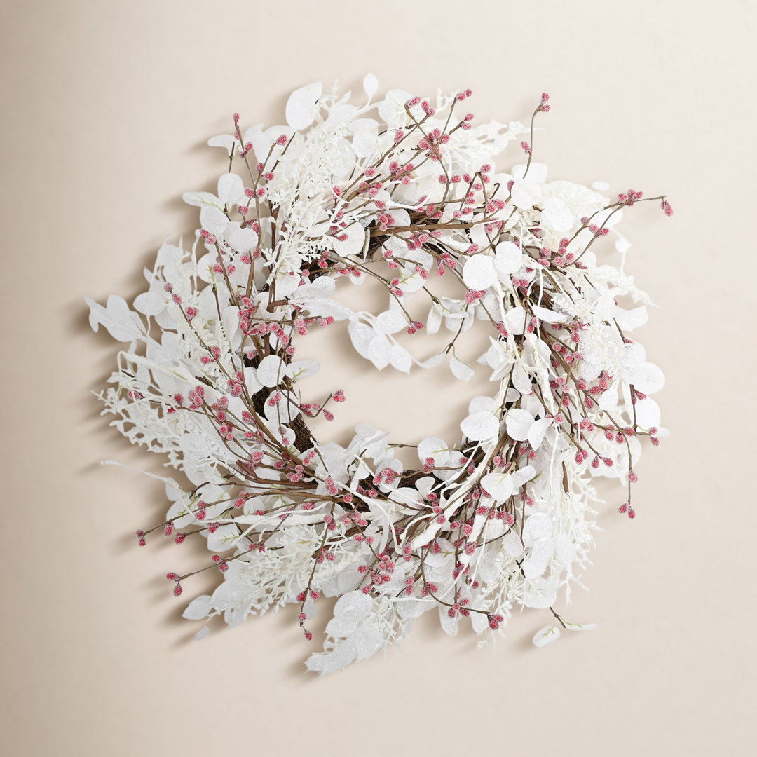 22" Artificial Frozen Berry Christmas Winter Wreath For Front Door The Holiday Aisle®