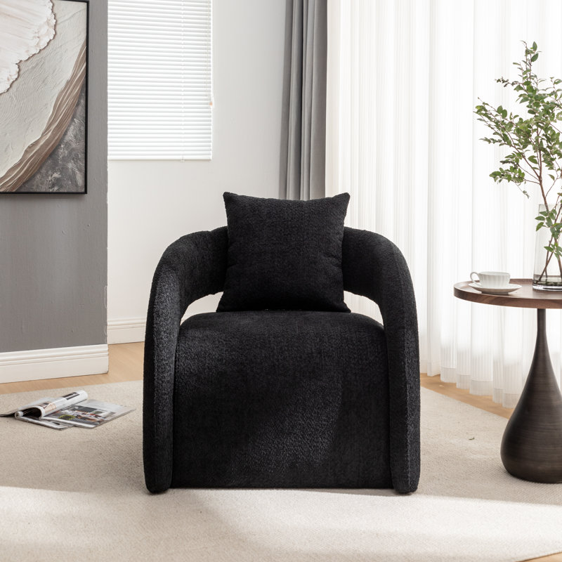 Fauteuil Hijinio, Mélange de polyester noir
