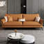 Causeuse coussin orange en cuir véritable-984885472