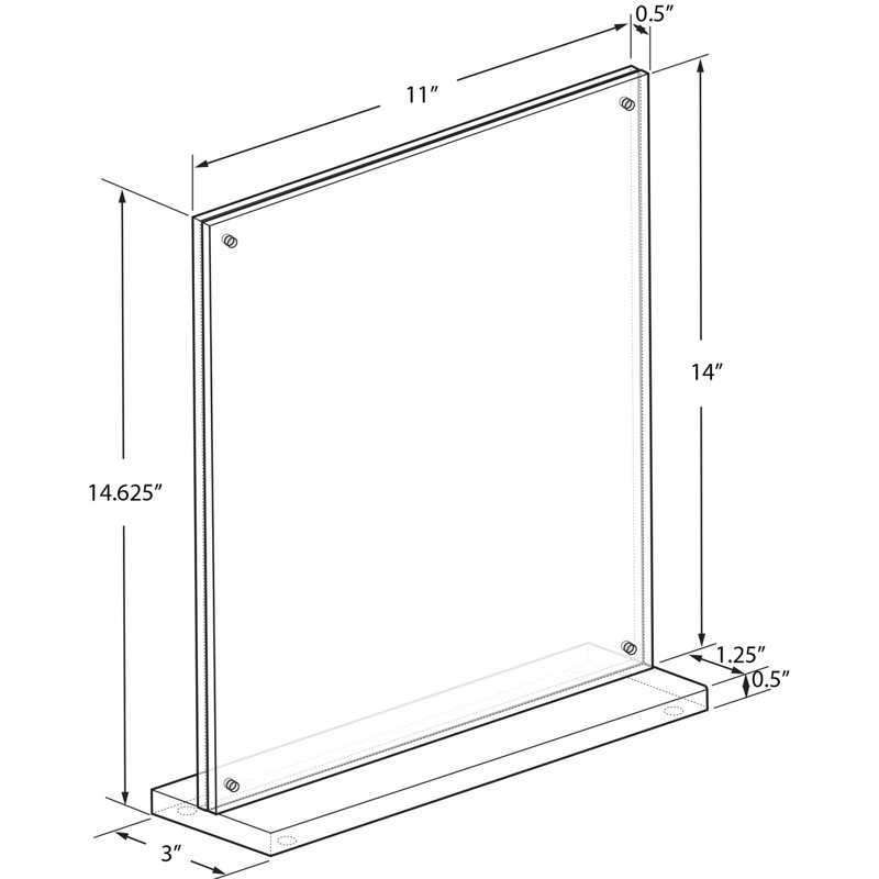Slim Deluxe Polished Clear Acrylic Magnetic Tabletop Frame