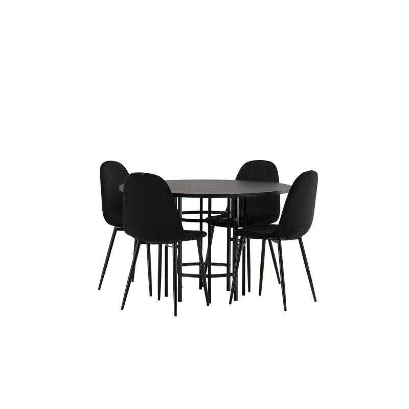 Quarles 4 - Person Dining Set, Black, Black, Black