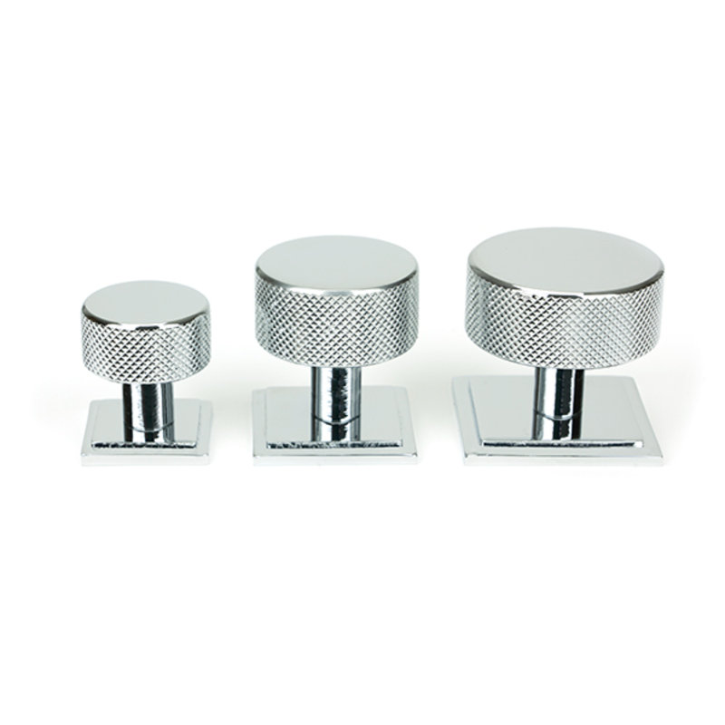 32mm Square Knob, Polished Chrome
