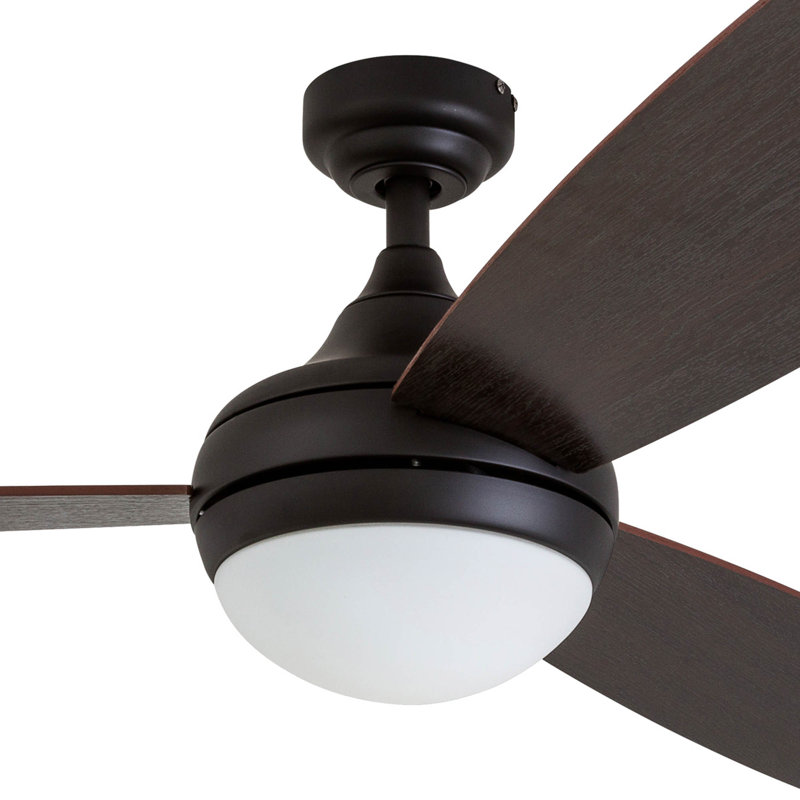 Ventilateur de plafond de 52 po avec éclairage Calico, Bronze avec pales brunes