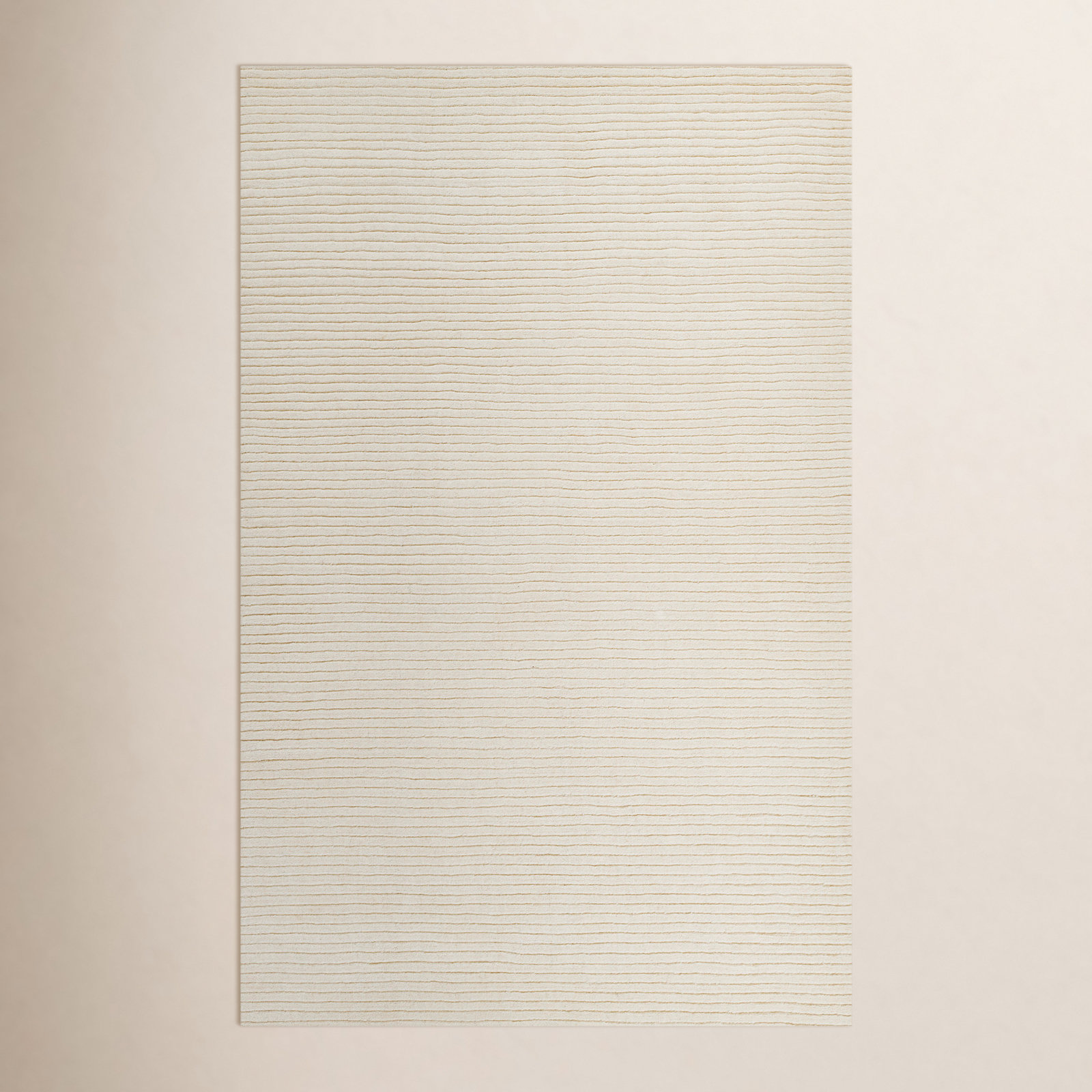Guiness Beige Hand-Loomed Wool Rug, Rectangle 8' x 10'