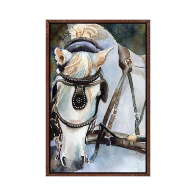 White Percheron In Charleston 1 Piece Painting on Canvas
