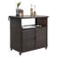 Chariot-bar extérieur en osier Cart Chariot de service de vin de patio avec roues-1869678913