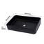 Lavabo-vasque rectangulaire noir de 61 x 41 cm (24 x 16 po), grand lavabo à poser avec bonde de 4,4 cm (1,75 po) pour salles de bain principales-98468559